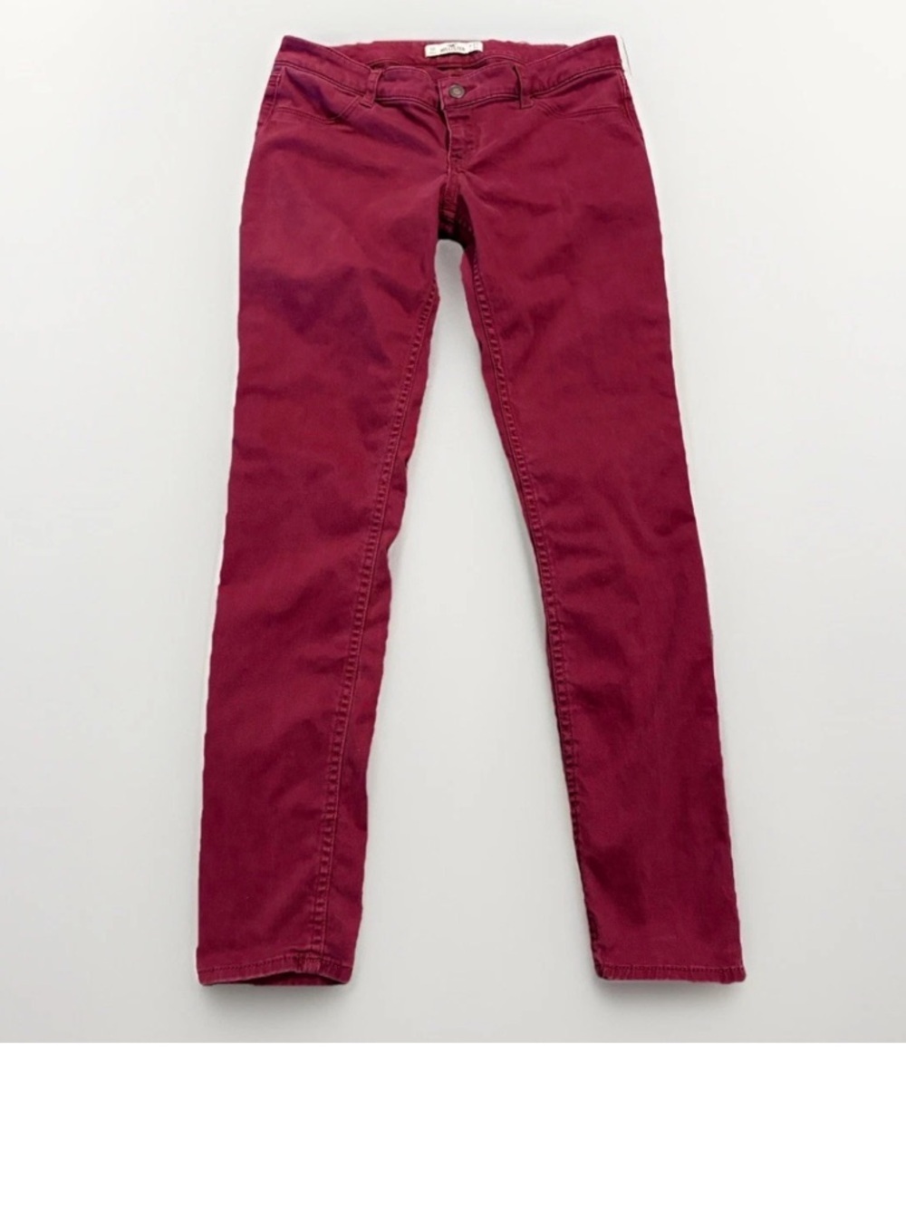 Hollister Jeans Womens 5R 27 Low Rise Skinny Pants Red Burgundy Stretch Y2K